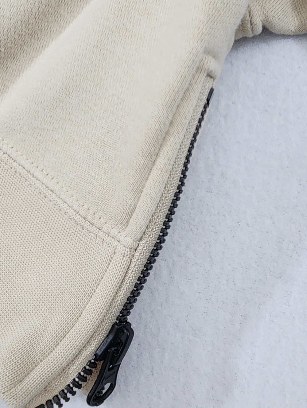 Nike Tech Fleece Cropped Hoodie Beige Cream Medium Zip Hem - Picture 5 of 12